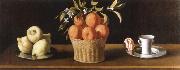 Francisco de Zurbaran still life with lemons,oranges and a rose France oil painting reproduction